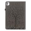 DayQiQiPu Protective Cover for Apple iPad Pro 11-inch (4th/3rd/2nd/1st Gen, 2018–2022), Deer Under Tree Embossed Folio Wallet Case with Stand, Gray view 2