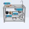 Freestanding Stainless Steel Sink with Faucet and Left Drainboard, Single Bowl, 100 x 45 cm view 3