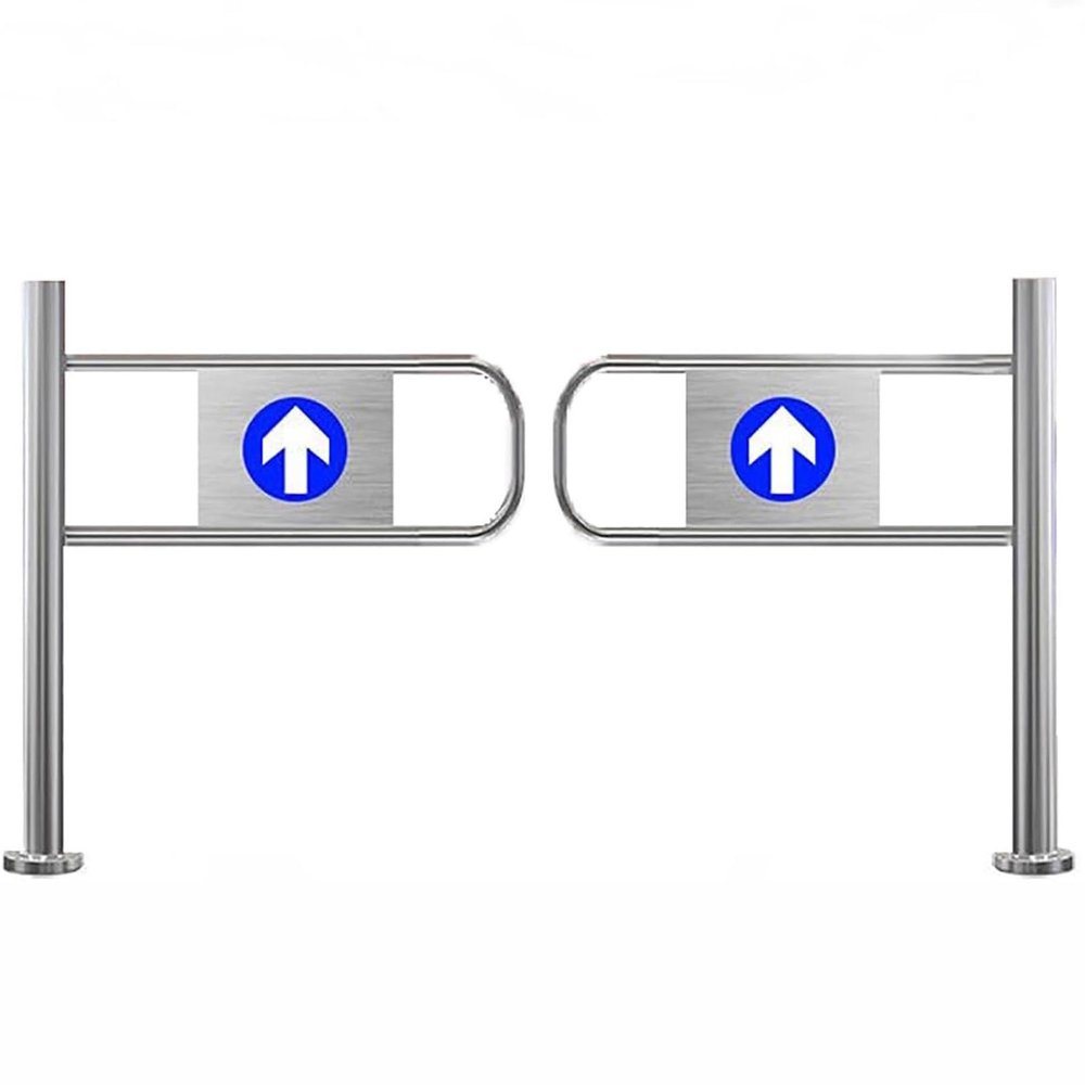 Generic Spring-Loaded Safety Swing Gate for Warehouses, Double-Door Pedestrian Access, 160 x 97 cm