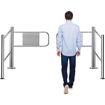 Stainless Steel Swing Gate, 220 cm, Automatic-Closing Safety Barrier for Pedestrian Access