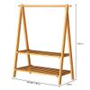 Sturdy Bamboo Garment Rack with Shoe Organizer, 2 Tiers view 2