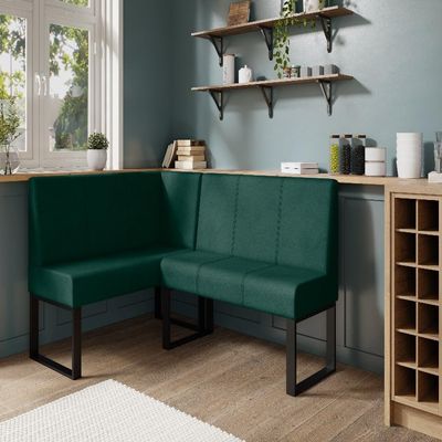 JKG Meble Dining Room Corner Bench, Green, Right, 130 x 170 cm