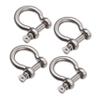 D-Ring Shackles with Screw Pin, 4-Piece Stainless Steel Set, 3.7 x 3.7 cm view 1