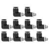 QUARKZMAN 10-Piece 90° Push-In Pneumatic Elbow Fittings, 1/8" BSPT x 10 mm view 1
