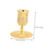 FUNOMOCYA Embossed Judaica Goblet with Saucer, Set of 2, Zinc Alloy view 2