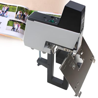 smafoseedding Industrial Automatic Electric Saddle Stapler, Rapid Stapler with Pedal, Binds 250 Sheets, Adjustable Thickness, Depth up to 100 mm, 19 Intensity Levels
