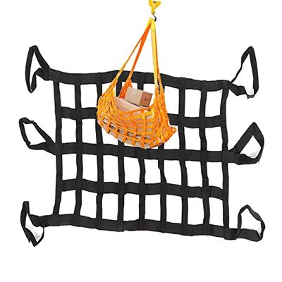 Cargo Lifting Net for Pickup Truck Beds, Flat Polyester Square-Mesh Net