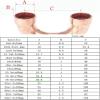 42 × 1.9 × 135 mm Copper End-Feed Equal Y 3-Way Welding Pipe Adapter Fitting view 2