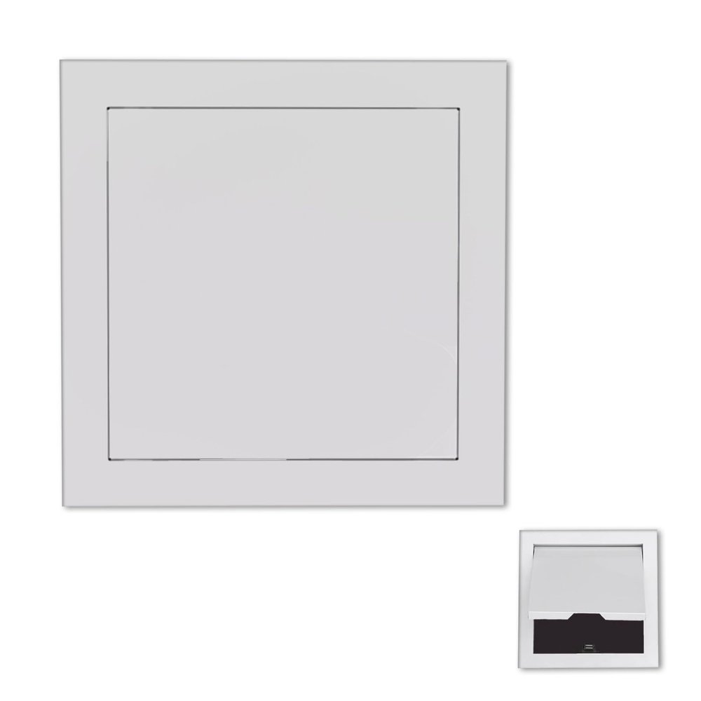 PYSyansu 1-Piece Lightweight White Metal Access Panel for Drywall, Easy-Open Ceiling Inspection Door for Hidden Cables (25 × 55 cm)