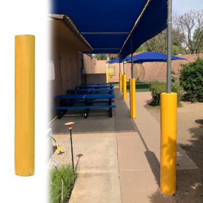 4-Piece Self-Adhesive Garage Pole Padding, 8 in, All-Weather Cushion for Basketball Hoop Poles, Durable Yellow Padding for Maximum Safety