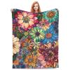 Mexpekil Floral Blanket, Soft Flannel Fleece Throw for Sofa, Bed, Camping and Travel, 125 x 100 cm view 2