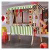 Generic Folding Market Stand Snack Cart with Awning, Flag, and Wheels, Green (47.2 x 23.6 x 78.7 in) view 1