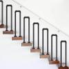 U-Shaped Stair Handrail for Indoor and Outdoor Use, Modern Industrial Wrought-Iron Railing for Porches and Patios, 55 cm view 4