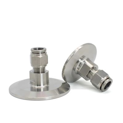 1-Piece SS304 Stainless Steel Quick-Fit Trachea Quick-Insertion Hose Clamp Joint, TC77.5 Connection, PC8MM