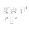QYYZTQY Brushed Square Waterfall Bathroom Basin Faucet with Double Handles and Flat Spout, 3-Hole Installation view 2