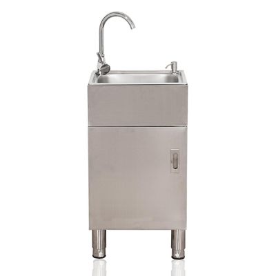 QYYZTQY Stainless Steel Single-Bowl Outdoor Utility Cabinet Sink with Faucet, Adjustable Feet, and 200 lb Capacity