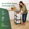 Novaliv 3x 4-Tier Rolling Cart with 9x Rattan Baskets & Wooden Lid view 2