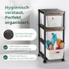 Novaliv 3x 4-Tier Rolling Cart with 9x Rattan Baskets & Wooden Lid view 4