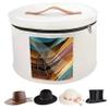 Muzrunq Round Hat Box with Zipper Lid, Handle and Window view 1