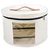 Muzrunq Round Hat Box with Zipper Lid, Handle and Window view 4