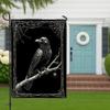 Halloween Garden Flag with Horror Crow Silhouette, 12 x 18 in view 3