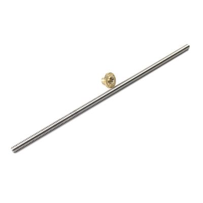 1-Piece CNC 3D Printer T10 Lead Screw with Brass Nut, 100–1200 mm Length, for 3D Printers and Engraving Machines (450 mm, 2 mm Pitch, 8 mm Lead)