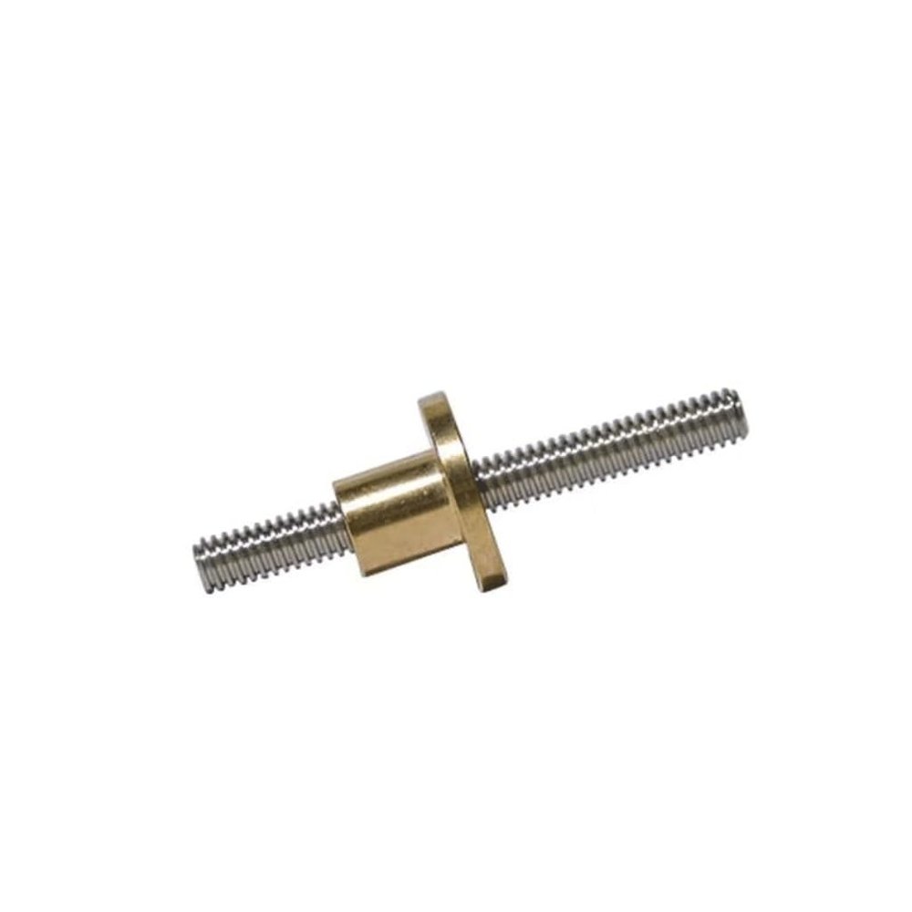 1-Piece 304 Stainless Steel T10 Lead Screw with Brass Nut, 14 mm Lead, 2 mm Pitch, for 3D Printers and Linear Guides (650 mm with Nut)