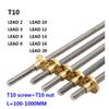 1-Piece 304 Stainless Steel T10 Lead Screw with Brass Nut, 14 mm Lead, 2 mm Pitch, for 3D Printers and Linear Guides (650 mm with Nut) view 2