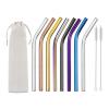 8-Pack 12 mm Stainless Steel Reusable Straws, Bent Mixed view 1
