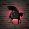 Smotly Vinyl Wall Clock with Engraved Greek Mythology Horse Design and LED Night Light view 2