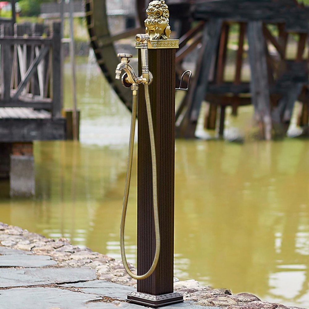 Generic Stainless Steel Garden Water Column with Frost-Resistant Outdoor Faucet