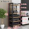IEOWY Corner AV Cabinet, 6-Tier Open Audio Equipment and Record Storage Rack view 2