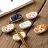 Simple Oval Ceramic Chopstick Holder, Colorful view 3