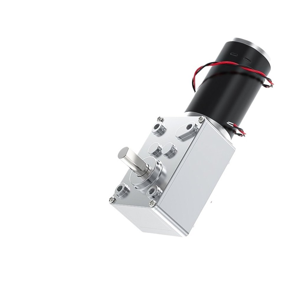 YAKUFAST 5840-31ZY 12V/24V DC Worm Gear Motor, 7–470 RPM, Reversible, Self-Locking, High Torque, Dual Shaft (24V 40 RPM, Bracket Motor)
