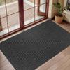 XUCHOU Outdoor Doormat 95 x 150 cm, Dirt-Trapping Mat, Non-Slip, Washable and Weather-Resistant, Black view 1