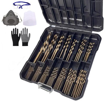 M35 Cobalt Drill Bit Set, 99 Pieces, High-Speed Steel, 1/16–3/8-Inch Bits for Hardened Metals, Cast Iron, Carbide, Stainless Steel, Plastic, and Wood
