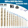 M35 Cobalt Drill Bit Set, 99 Pieces, High-Speed Steel, 1/16–3/8-Inch Bits for Hardened Metals, Cast Iron, Carbide, Stainless Steel, Plastic, and Wood view 2