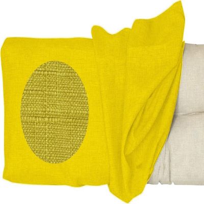 Washable Linen Bench Cushion Cover, Non-Slip Zippered, Yellow, 70 x 50 x 8 cm