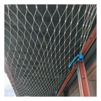 ZHENGQIAN Stainless Steel Cable Mesh Safety Net, 8 cm Mesh, H3 x L5 m (H9.84 x L16.40 ft)