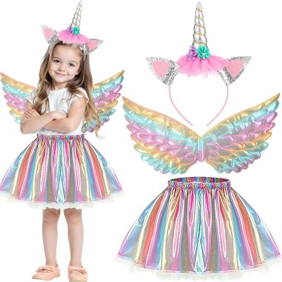 WANGWANG 3-Piece Unicorn Costume Set for Girls