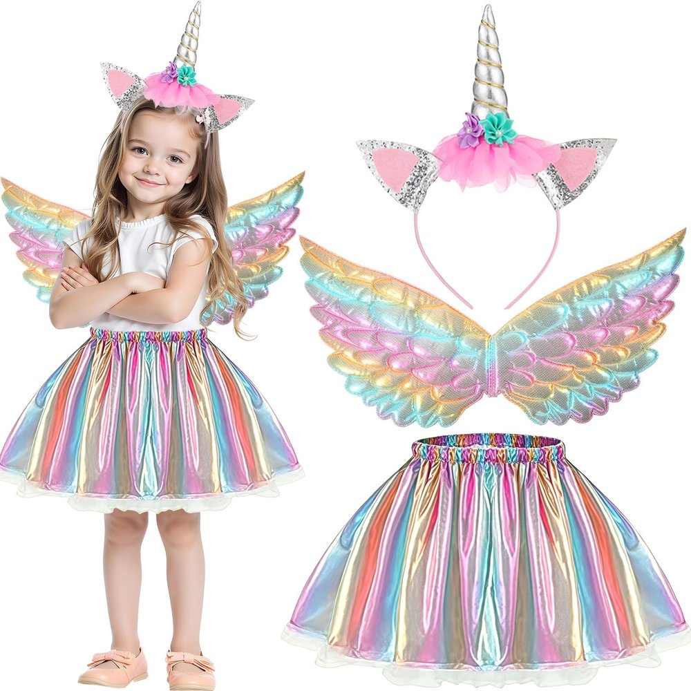 WANGWANG 3-Piece Unicorn Costume Set for Girls