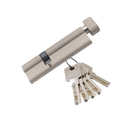 1 Set Asymmetric Brass Lock Cylinder with Thumbturn for Aluminum Alloy Doors, High-Security Replacement Core, 32 mm Height (40+60t)