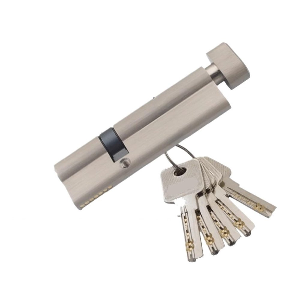 1 Set Asymmetric Brass Lock Cylinder with Thumbturn for Aluminum Alloy Doors, High-Security Replacement Core, 32 mm Height (40+60t)