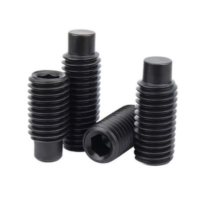 Black Grade 12.9 Steel Hex Socket Set Screw with Dog Point, M2.5–M16 (40 mm, 5 pcs, M8)
