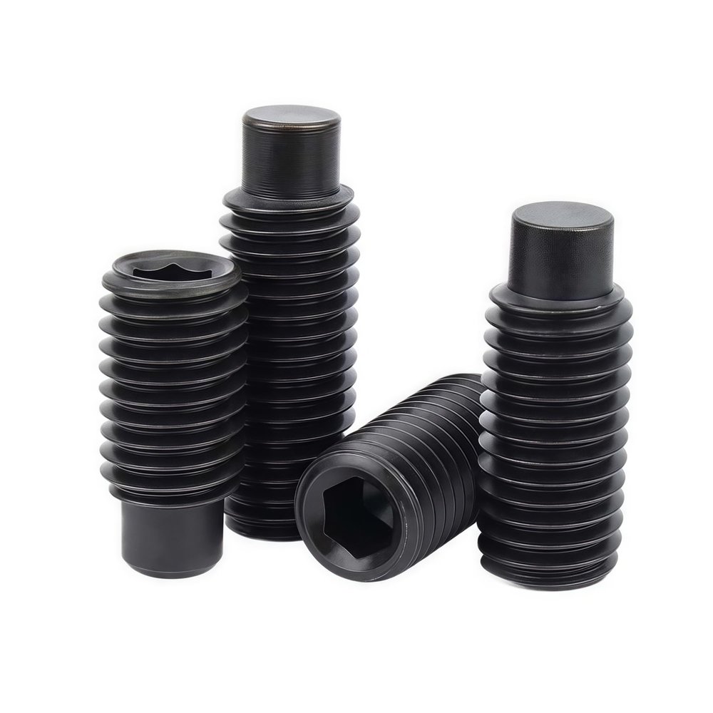 Black Grade 12.9 Steel Hex Socket Set Screw with Dog Point, M2.5–M16 (40 mm, 5 pcs, M8)