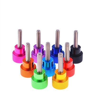 1/4-20 UNC Knurled-Head Bolt, Silver, Stainless Steel, 80 mm
