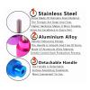1/4-20 UNC Knurled-Head Hand-Tightening Bolts, Aluminum/Stainless Steel, Peach Red, 40 mm (2-Pack) view 3
