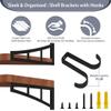 SOGAL Shelf Brackets, 25.4 cm, Heavy-Duty, 4-Pack, with Storage Hooks, 158.8 kg view 3
