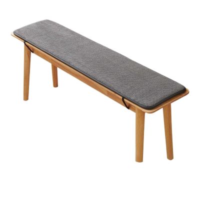 Corduroy Seat Cushion for Benches and Chairs, Thin Straps, Long Mattress Cushion, Dark Gray, 30 x 120 cm