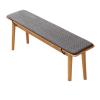Corduroy Seat Cushion for Benches and Chairs, Thin Straps, Long Mattress Cushion, Dark Gray, 30 x 120 cm view 1